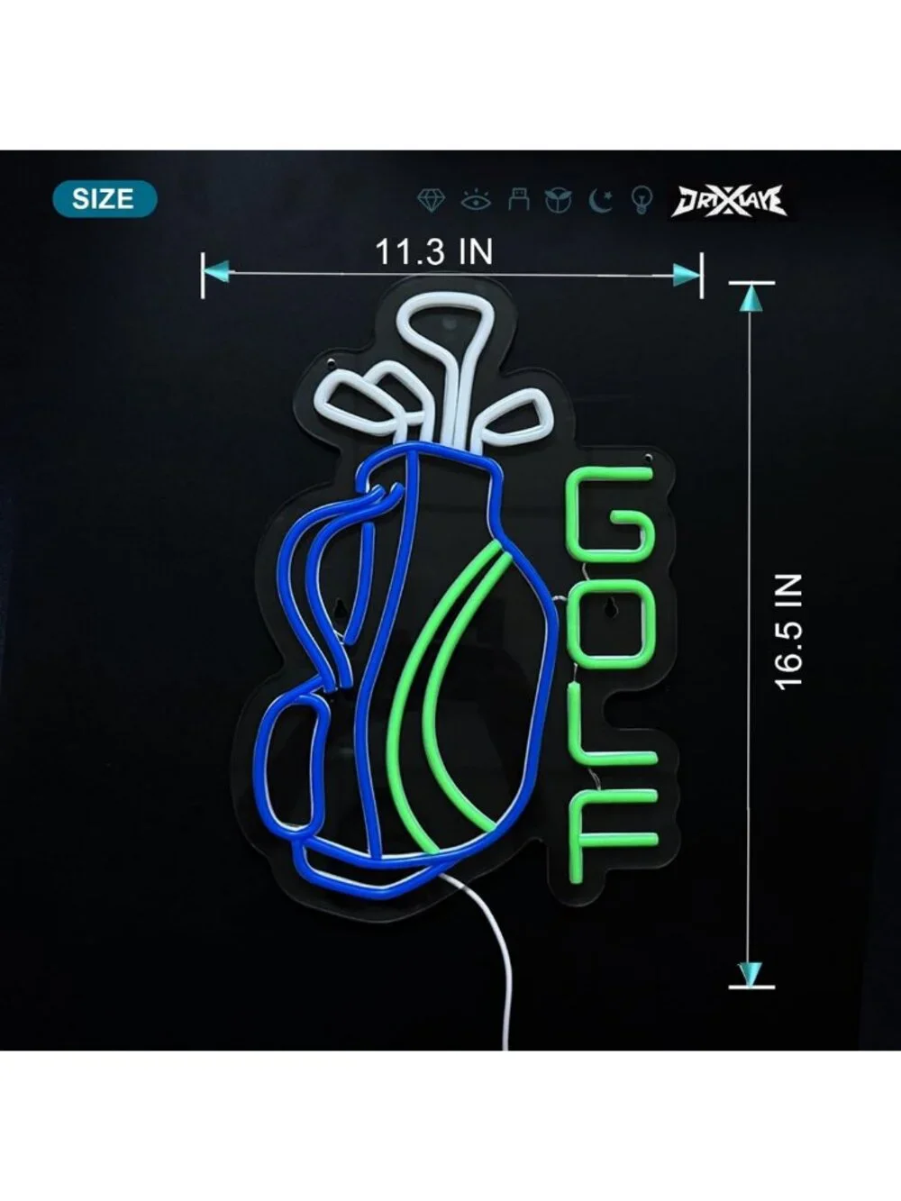 Neon Golf Sign for Wall Decor - Par Tee Golf Club Bedroom & Man Cave Accent